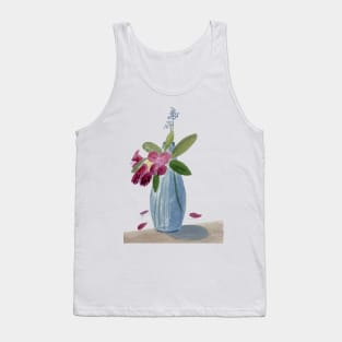 Red Flowers. Watercolor Painting Tank Top